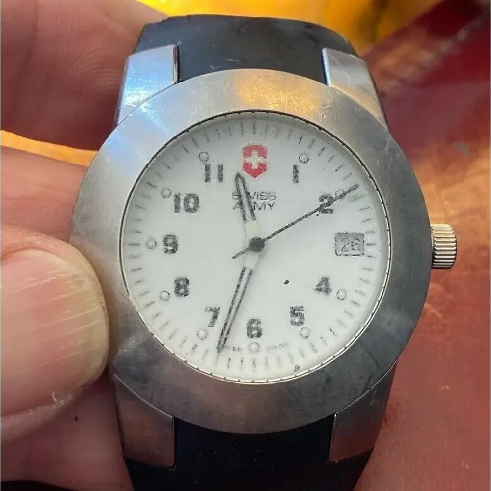 Men's 40mm Silver Tone Victorinox Swiss Made Swiss Army Watch, WR 100M